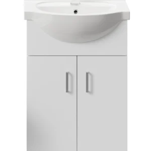 2-Door Basin with Vanity Unit Floor Standing White - 550mm