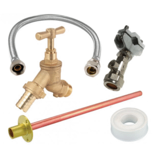 Professionals 350mm wall thru Outside Garden Tap Kits 5 PC Set