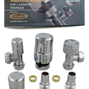 Tower Fully Reversible Thermostatic Radiator Valve with Lockshield – TRVPACK