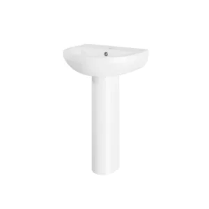 Arley Pro Biab 1 Tap Hole 550mm Ceramic Basin & Pedestal