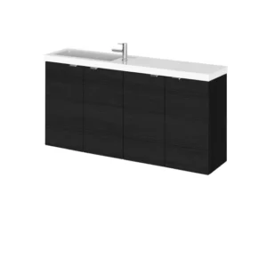 Hudson Reed Fusion 1000mm Wall Hung Combination Unit with Basin in Charcoal Black