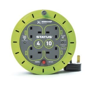 Status 10M Extension Lead Reel 4 Way - 13A Cable Socket