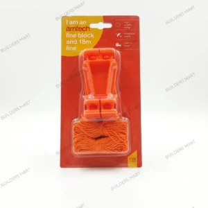 18m Brick Line String 60ft and Blocks Set for Brick Laying Orange - Amtech