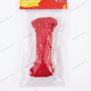Indoor & Outdoor 15m x 6mm Strong Poly Rope Red Durable Rope Line - Amtech